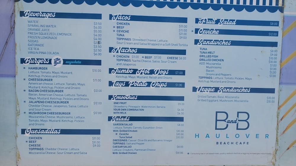 B&B Haulover Beach Cafe Kiosk Menu image 2