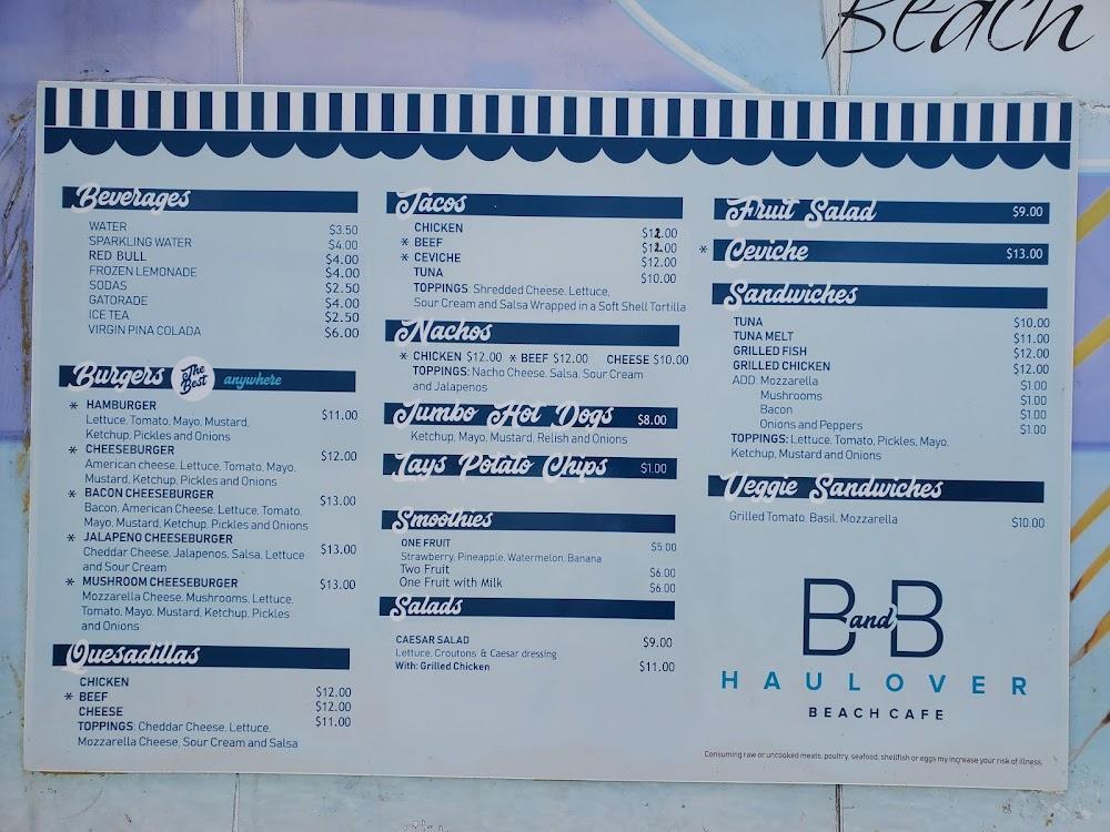 B&B Haulover Beach Cafe Kiosk Menu image 4